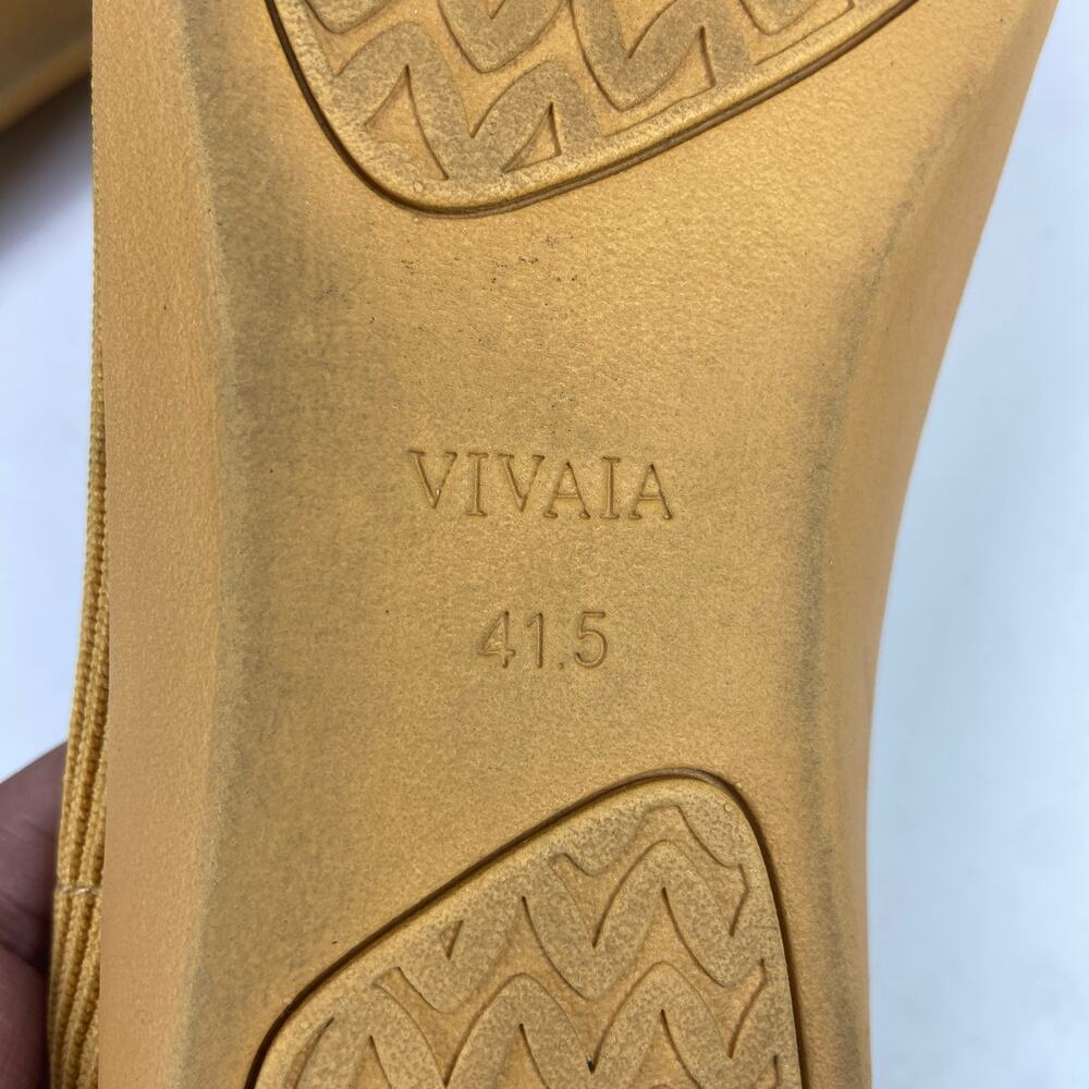 Vivaia Square Toe V Cut Ballet Flat Margot 2.0 Ginger Yellow Size 41 / 9.5 US - Picture 9 of 9